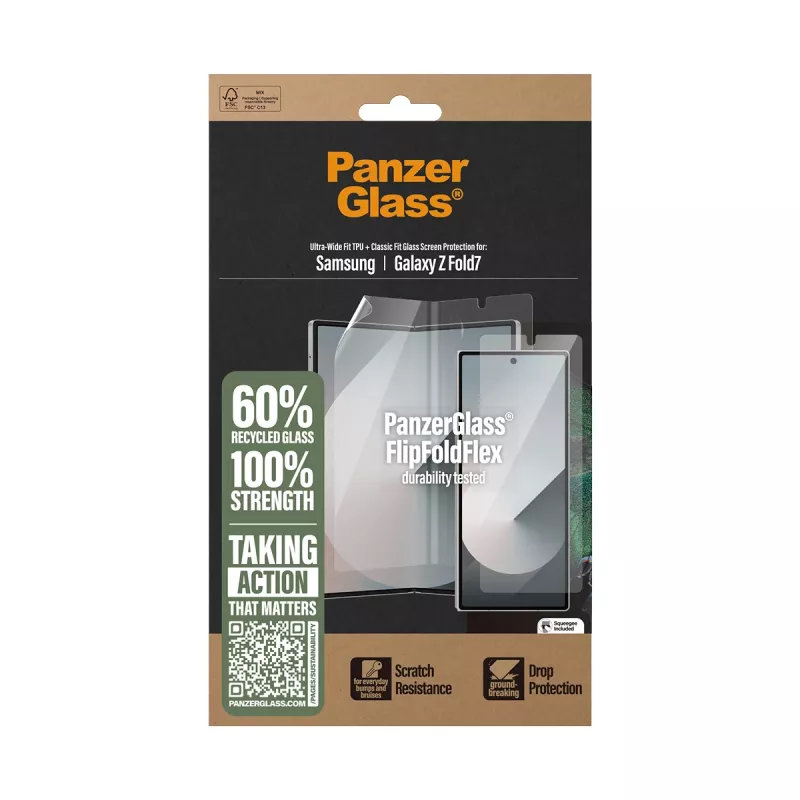 Protector de pantalla PanzerGlass Samsung Galaxy Z Fold7 resistente a arañazos y golpes