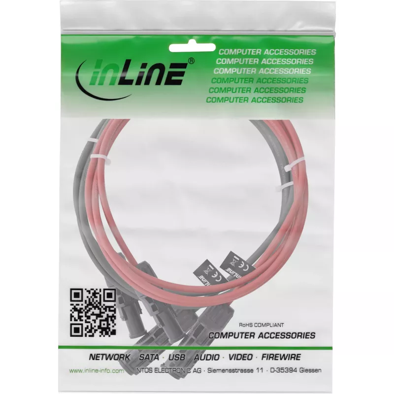 Cable de media tensión InLine 95402 rojo negro 1500V 2m