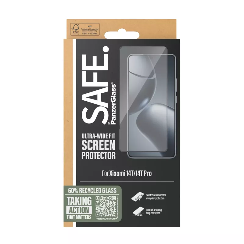 PanzerGlass SAFE. by ® Lámina protectora de pantalla Xiaomi 14T | 14T Pro | Ultra-Wide Fit