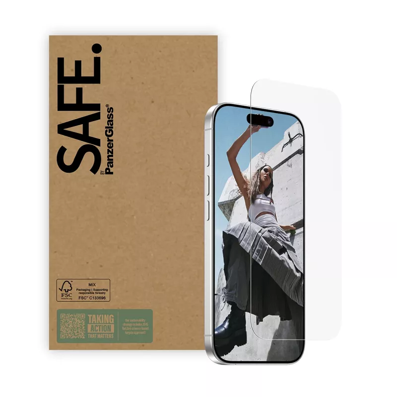 Protector de pantalla PanzerGlass SAFE by para iPhone 17 / iPhone 17 Pro / iPhone 16 Pro — Ultra‑Wide Fit, vidrio templado, pack de 10