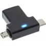 Adaptador en T OTG InLine USB 3.1/2.0, conector macho USB-C o Micro-USB a conector hembra A