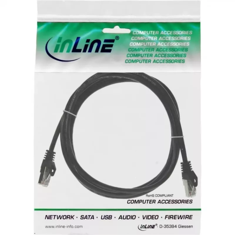 Cable de parcheo InLine F/UTP Cat.5e negro 3m