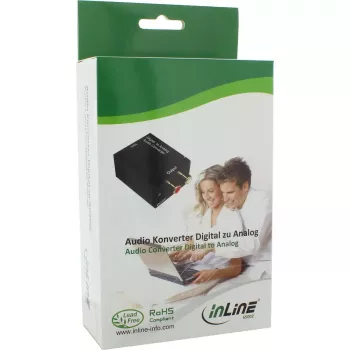 Convertidor de audio InLine digital a analógico entrada Toslink o RCA salida 2x RCA estéreo
