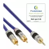 Cable de audio InLine Premium 2x conector macho RCA / conector jack 3,5 mm dorado 15m