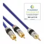 Cable de audio InLine Premium 2x conector macho RCA / conector jack 3,5 mm dorado 15m