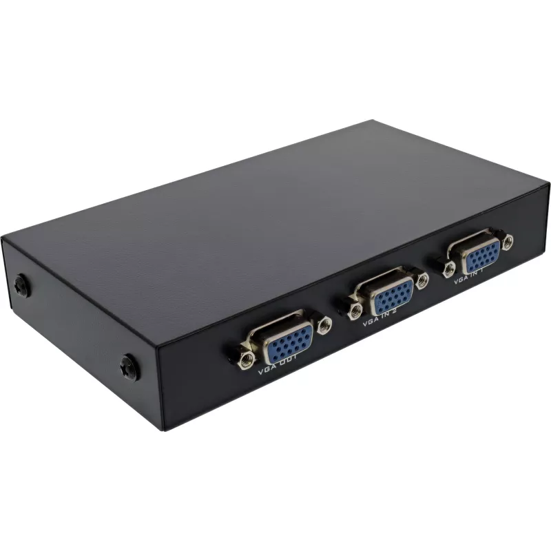 Conmutador VGA manual InLine 2 puertos 15 pines Sub-D HD 1920 x 1440