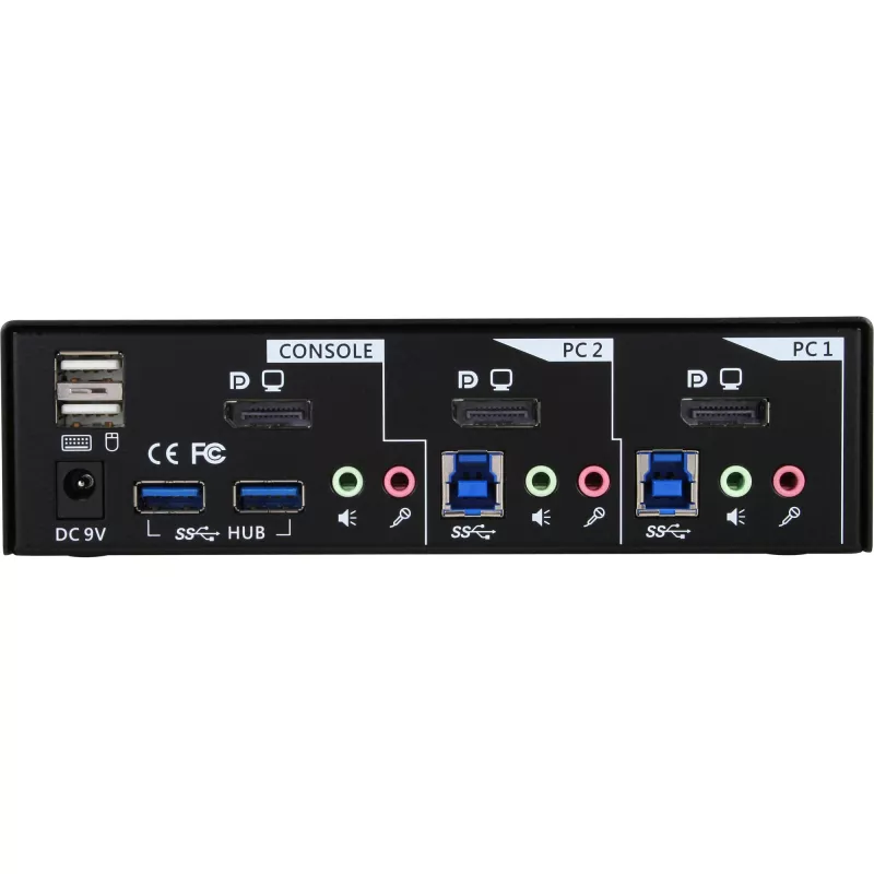 Switch KVM de sobremesa InLine 2 puertos DisplayPort USB 3.0 hub con audio