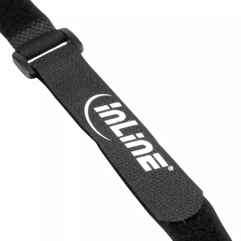 InLine Set de bridas de velcro para cables, 5 uds. 20 x 300 mm + 5 uds. 25 x 500 mm, negro