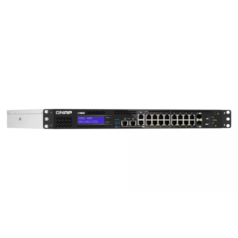 Switch de red QNAP QGD-1602-C3758-16G gestionado L2 2.5G Ethernet (100/1000/2500) negro, gris