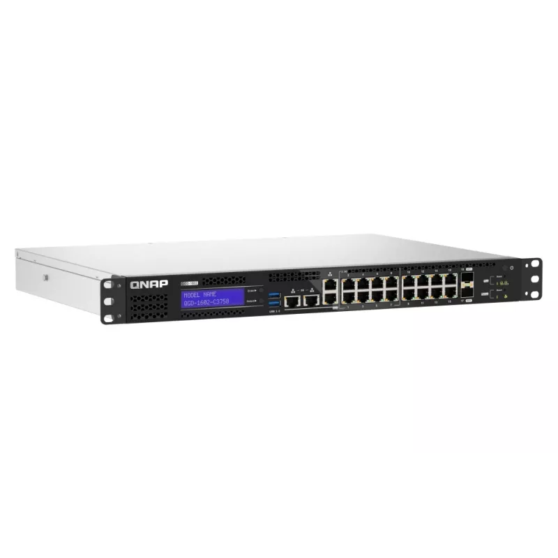 Switch de red QNAP QGD-1602-C3758-16G gestionado L2 2.5G Ethernet (100/1000/2500) negro, gris
