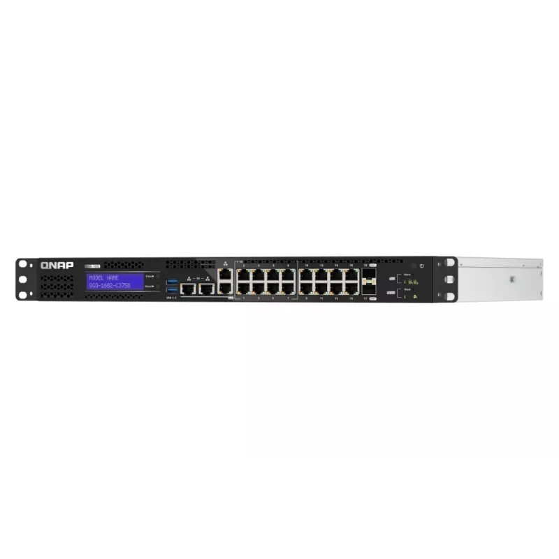 Switch de red QNAP QGD-1602-C3758-16G gestionado L2 2.5G Ethernet (100/1000/2500) negro, gris