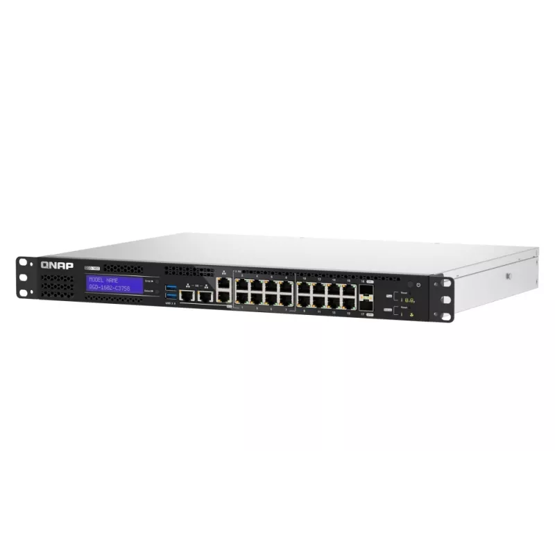 Switch de red QNAP QGD-1602-C3758-16G gestionado L2 2.5G Ethernet (100/1000/2500) negro, gris