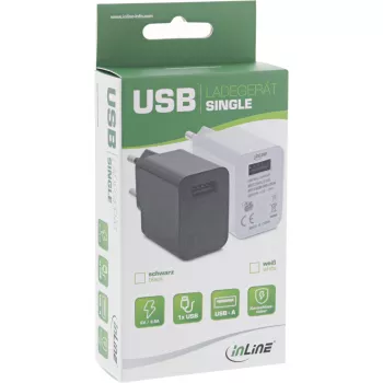 Fuente de alimentación USB InLine Single, 100-240V a 5V/2,5A, blanca