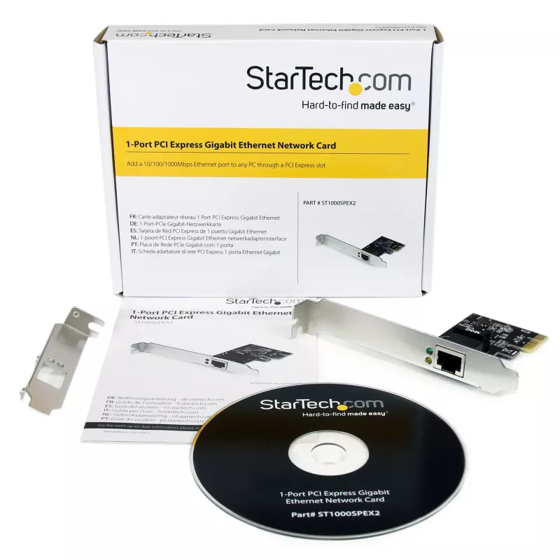 StarTech.com Adaptador de red Gigabit PCI Express PCIe de 1 puerto para servidor tarjeta NIC - Perfil dual