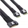 InLine cable SAS fino, SFF-8654 8i a 2x SFF-8654 4i, 0,75 m