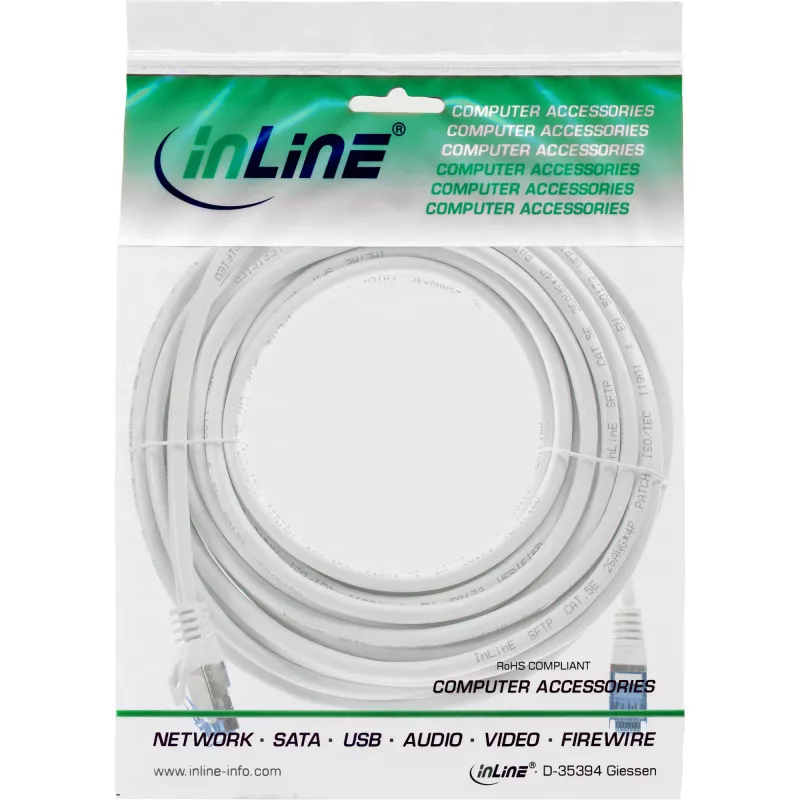 InLine 72600W Cable de red Blanco 10 m Cat6a S/FTP (S-STP)