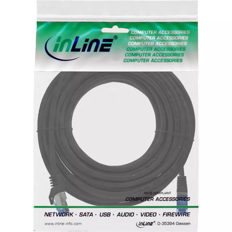 InLine 72605S Cable de red negro 5 m Cat6a S/FTP (S-STP)