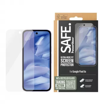 PanzerGlass SAFE. by ® Protector de pantalla Google Pixel 9a | Ultra-Wide Fit