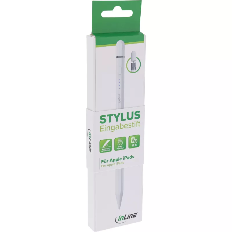 Lápiz óptico InLine 55468W blanco 15 g para tablet Apple