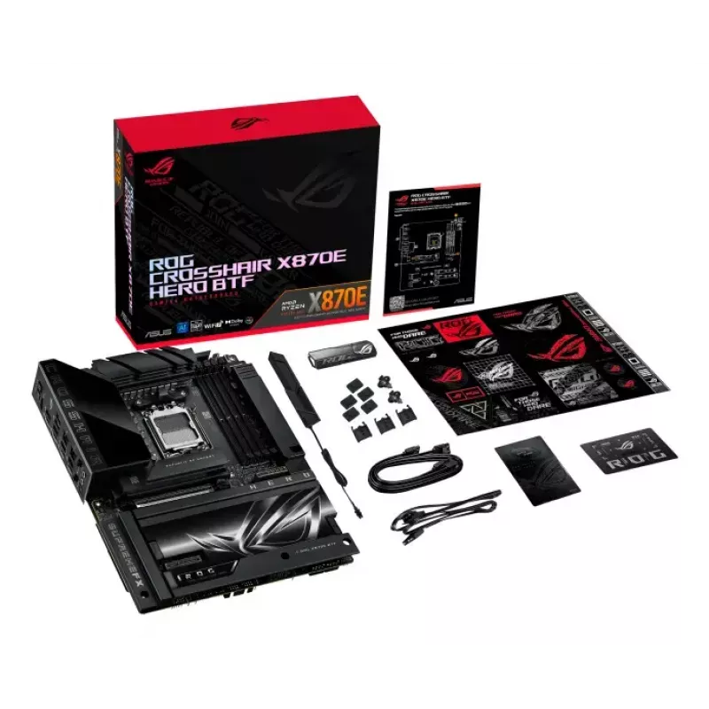 Placa base ASUS ROG CROSSHAIR X870E HERO BTF — AMD X870E, Socket AM5, ATX, DDR5, M.2, Wi‑Fi 7