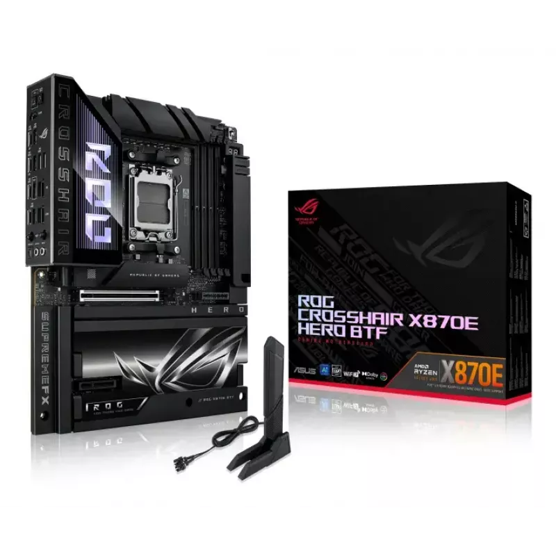 Placa base ASUS ROG CROSSHAIR X870E HERO BTF — AMD X870E, Socket AM5, ATX, DDR5, M.2, Wi‑Fi 7