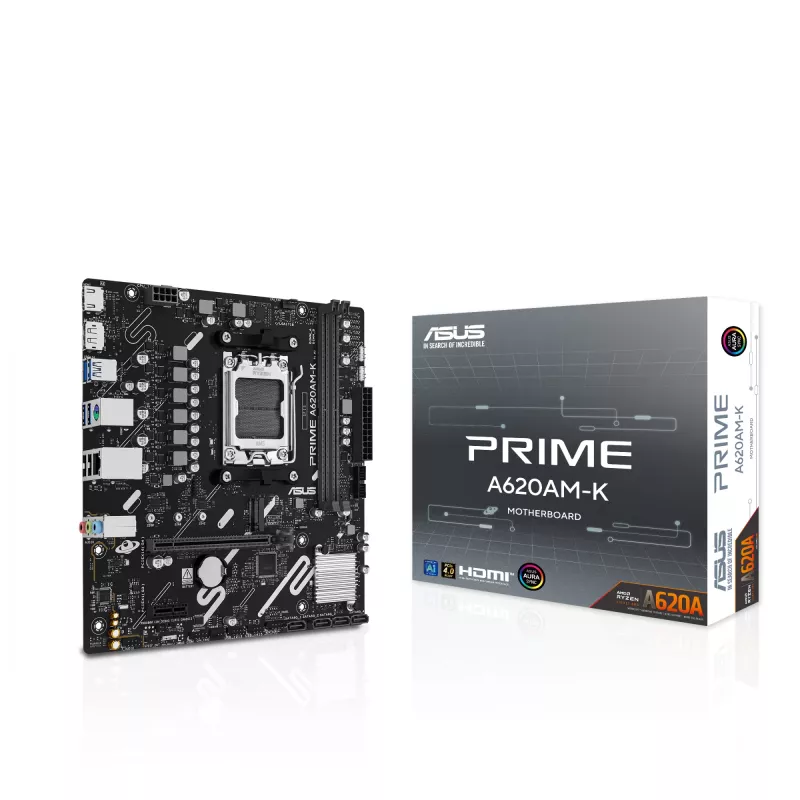 Placa base ASUS PRIME A620AM-K Socket AM5 microATX DDR5, 2 DIMM, máx. 128 GB, chipset A620A