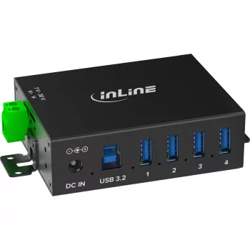 InLine 35396A Hub de interfaz USB 3.2 Gen 1 (3.1 Gen 1) Type-B 5000 Mbit/s negro