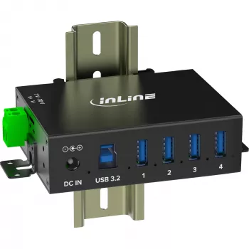 InLine 35396A Hub de interfaz USB 3.2 Gen 1 (3.1 Gen 1) Type-B 5000 Mbit/s negro