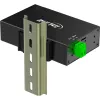 InLine 35396A hub USB 3.2 Gen 1 industrial, 4x USB-A, puerto host USB-B, 5 Gbit/s, carcasa de aluminio, negro, con fuente de alimentación