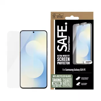 PanzerGlass SAFE. by ® Protector de pantalla Samsung Galaxy S25 FE 5G | Ultra-Wide Fit con EasyAligner