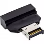InLine 33446T Adaptador de cable USB Type-E Key A, 20 pines USB 3.0 Header, 19 pines negro