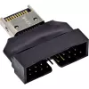 InLine 33446T Adaptador de cable USB Type-E Key A, 20 pines USB 3.0 Header, 19 pines negro
