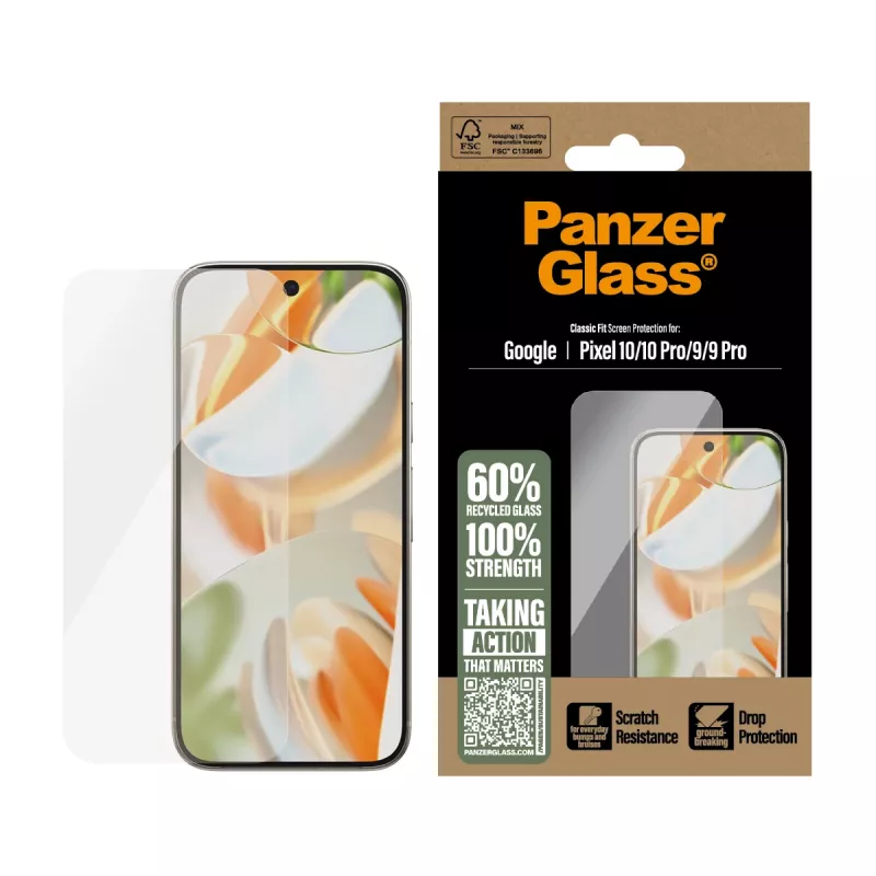 PanzerGlass ® Lámina protectora de pantalla Google Pixel 10 | 10 Pro 5G | 9 5G | 9 Pro 5G | Classic Fit