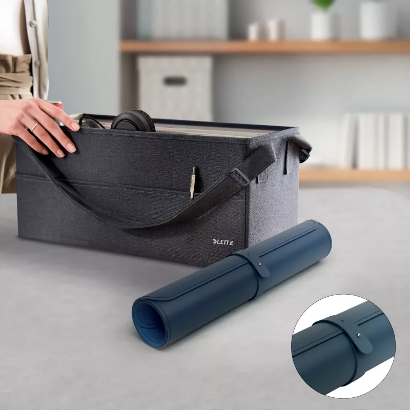 Alfombrilla de escritorio LEITZ Large Desk Mat, PVC, azul oscuro, 400 x 800 x 2 mm