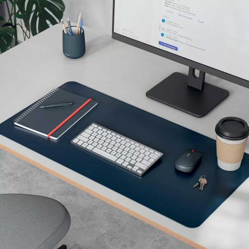 Alfombrilla de escritorio LEITZ Large Desk Mat, PVC, azul oscuro, 400 x 800 x 2 mm