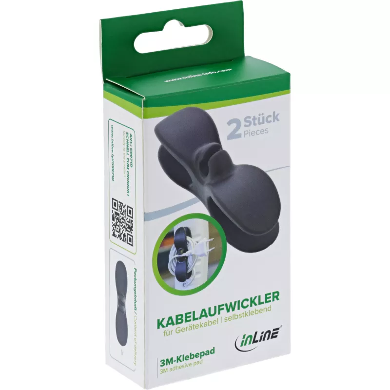 InLine 59971D soporte de cables universal soporte de cables negro 2 uds.