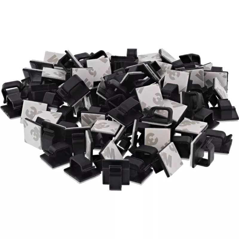 InLine 59971G organizador de cables universal ganchos para cables negro 100 uds.