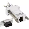 InLine adaptador DB9 hembra / RJ45 8P8C hembra carcasa con recubrimiento metálico 68889L