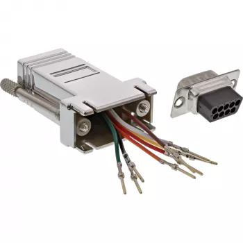 InLine adaptador 9 pin Sub-D macho RJ45 hembra con recubrimiento metálico 68889M