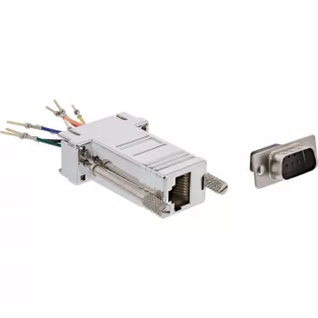 InLine adaptador 9 pin Sub-D macho RJ45 hembra con recubrimiento metálico 68889M