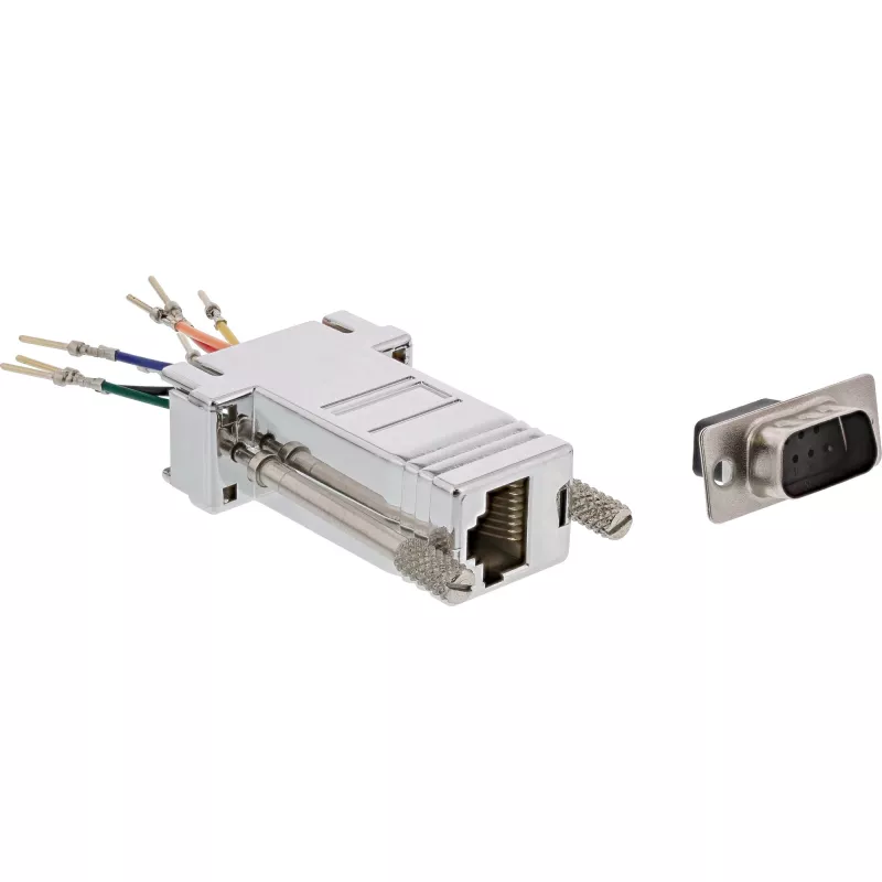 InLine adaptador 9 pin Sub-D macho RJ45 hembra con recubrimiento metálico 68889M