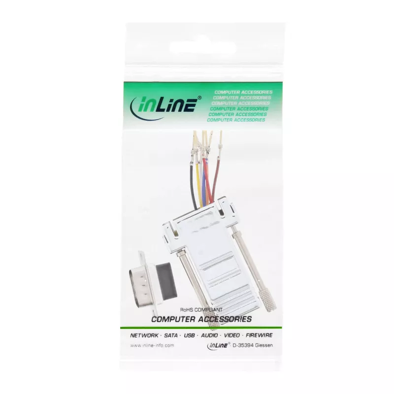 InLine adaptador 9 pin Sub-D macho RJ45 hembra con recubrimiento metálico 68889M
