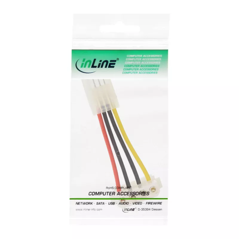InLine adaptador de alimentación interno conector hembra floppy / conector macho Molex 4 pin 0,06 m