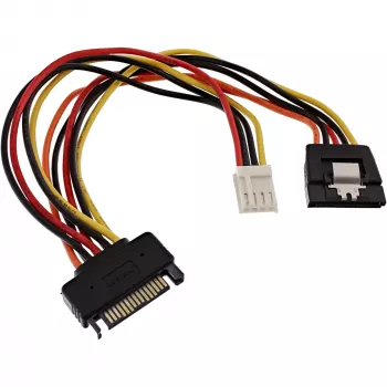 Cable adaptador de alimentación SATA hembra/macho + conector de alimentación floppy 0,15 m InLine 29691