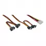 InLine cable de alimentación interno en Y 1x Molex / 4x SATA en ángulo con bloqueos 0,40+0,55 m