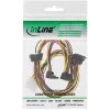 InLine cable de alimentación interno en Y 1x Molex / 4x SATA en ángulo con bloqueos 0,40+0,55 m