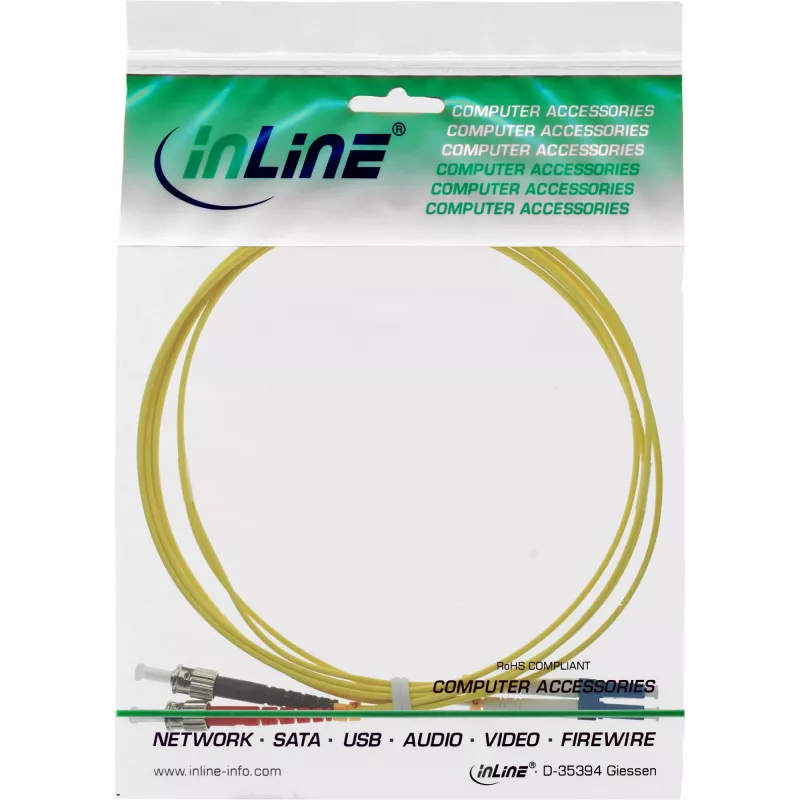 Cable de fibra óptica dúplex LC/ST InLine 9/125µm OS2 2m