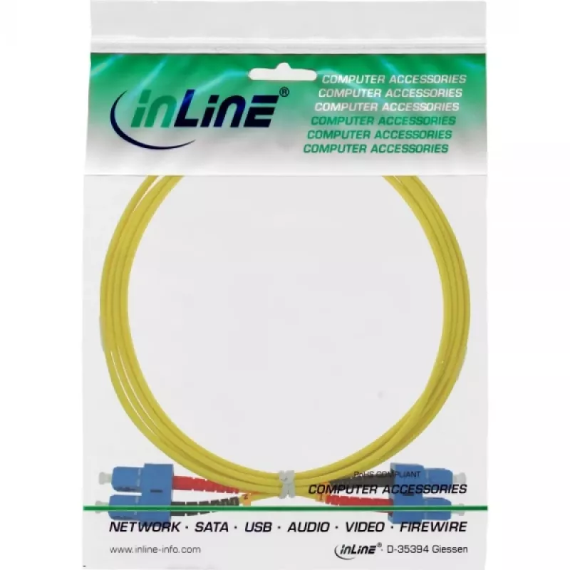 Cable de fibra óptica dúplex SC/SC InLine 9/125µm OS2 2m, 2 m, OS2, SC, SC