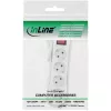Regleta de enchufes InLine, 4 tomas schuko CEE 7/3, con interruptor, blanca, 5 m