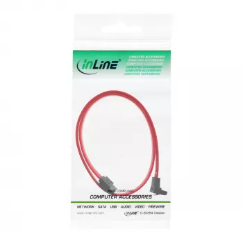 Cable SATA InLine para conexiones S-ATA 150 / 300 / 600 en ángulo con bloqueos 90° 0,7 m